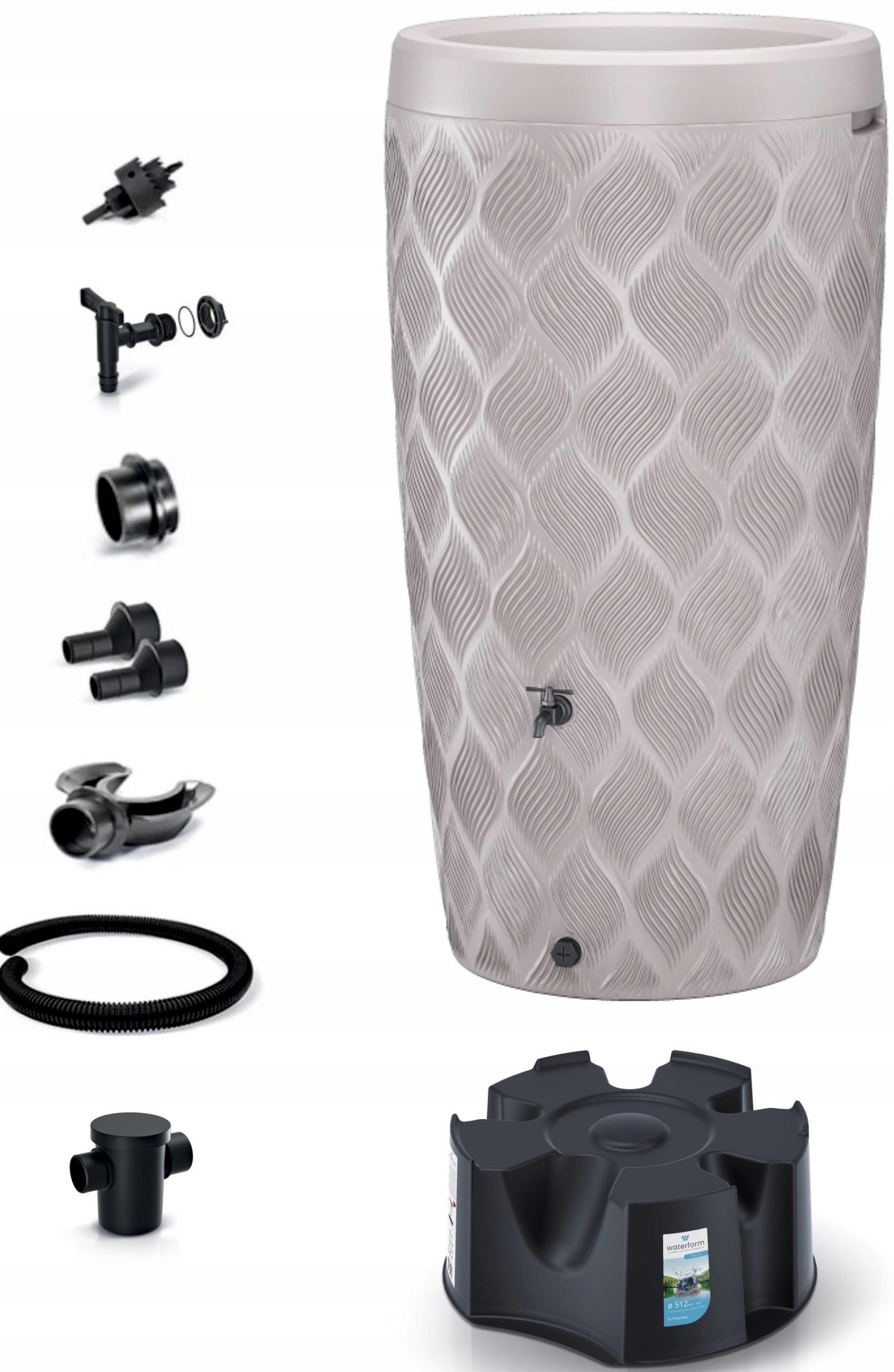 ZBIORNIK NA DESZCZÓWKĘ 240L + PRZYŁĄCZA PODSTAWA