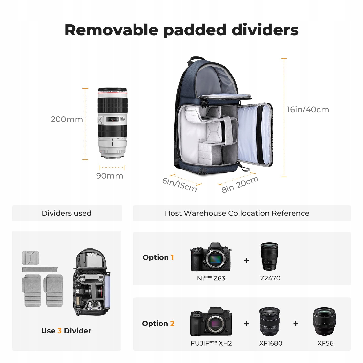 K&F KONZEPT Torba Na Aparat Crossbody Na Ramię DSLR Do Fotografii — miniatura 3