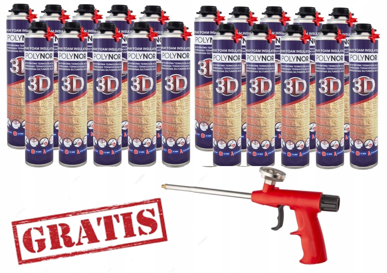 Polynor 3D izolace stříkací pěna pur Zateplení Garáže Dárek