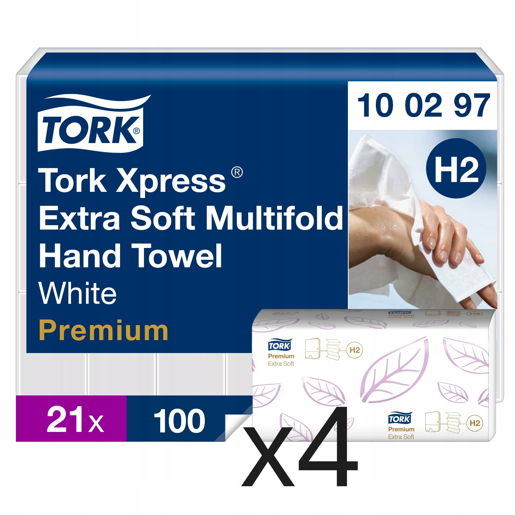 Tork Xpress 100297 8400 odcinków H2- Ręcznik papierowy Premium, Zestaw x4