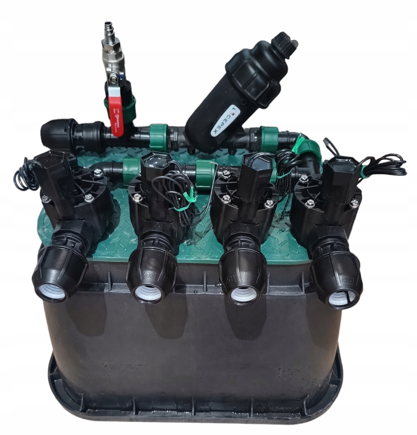 Zestaw automatycznego systemu nawodnienia 4 sekcje Rain Bird filtr rura 32