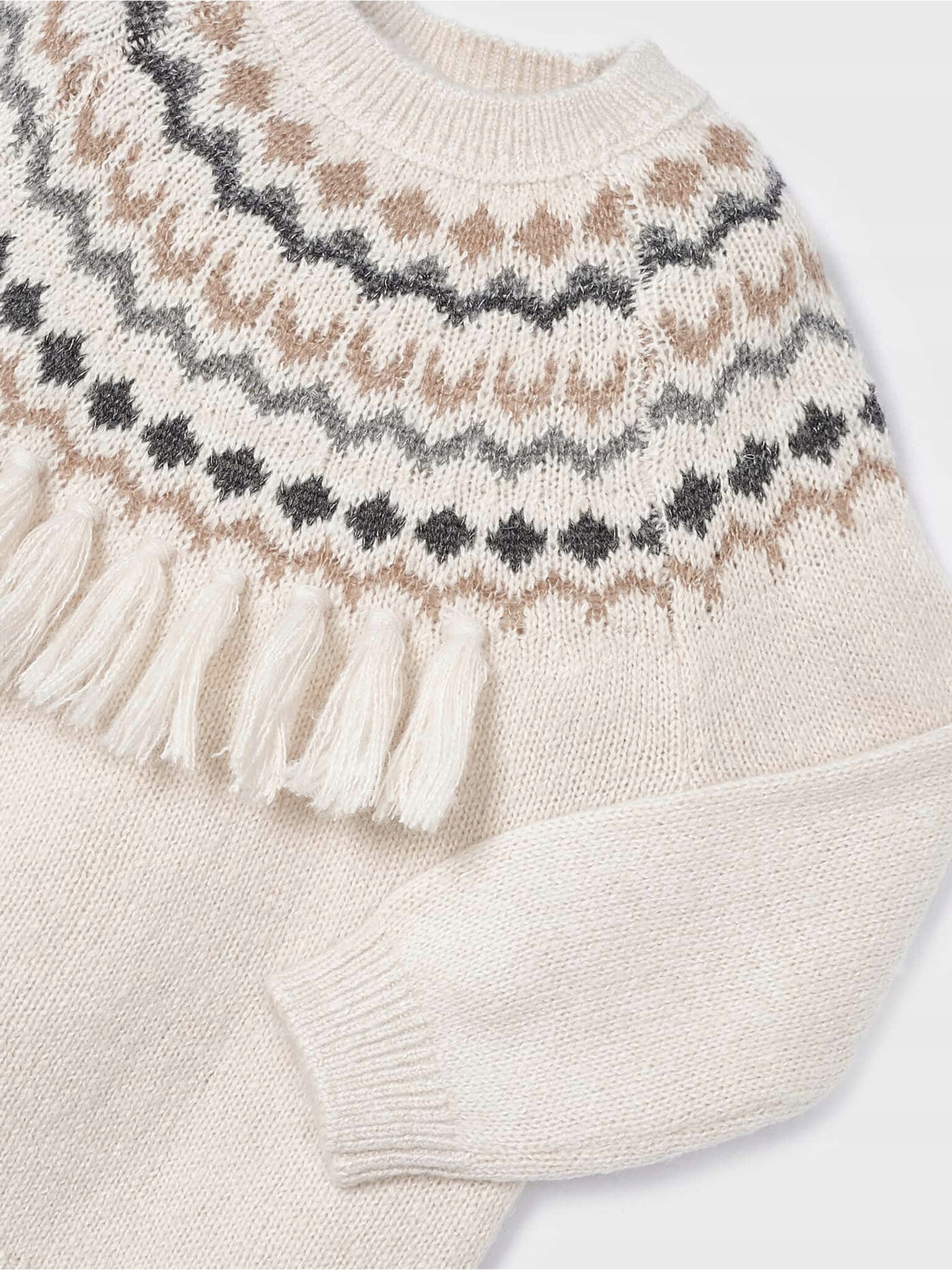 Mayoral Sweter 4.307 Écru Regular Fit Płeć dziewczynki