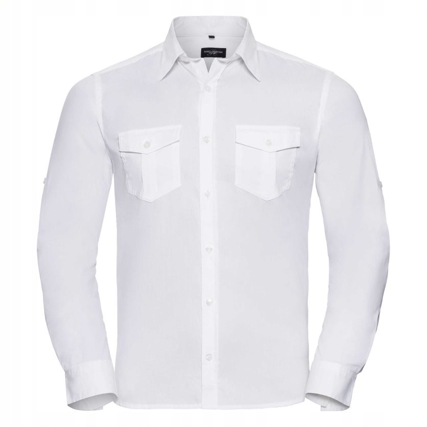 Pánská košile s dlouhým, zavinovacím rukávem, bílá vel. 2XL