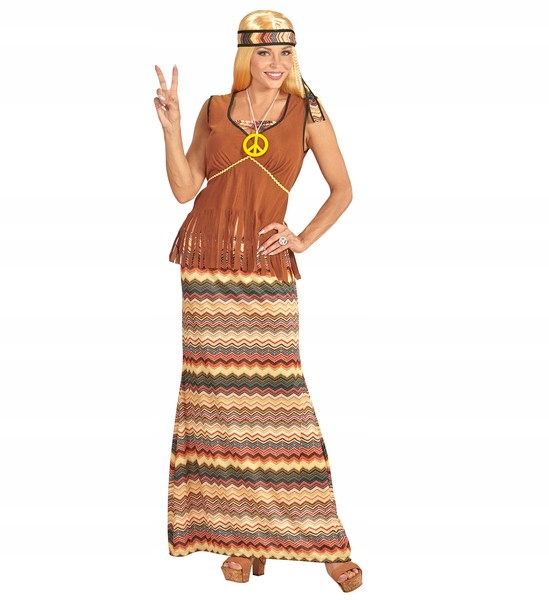 Kostým Hippie Hipiska S Čelenkou Náhrdelník 70 Xs