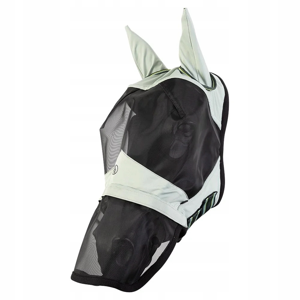 Moskitiera dla konia Maska na owady Br FlyMask 25SS uszy nos szara Cob
