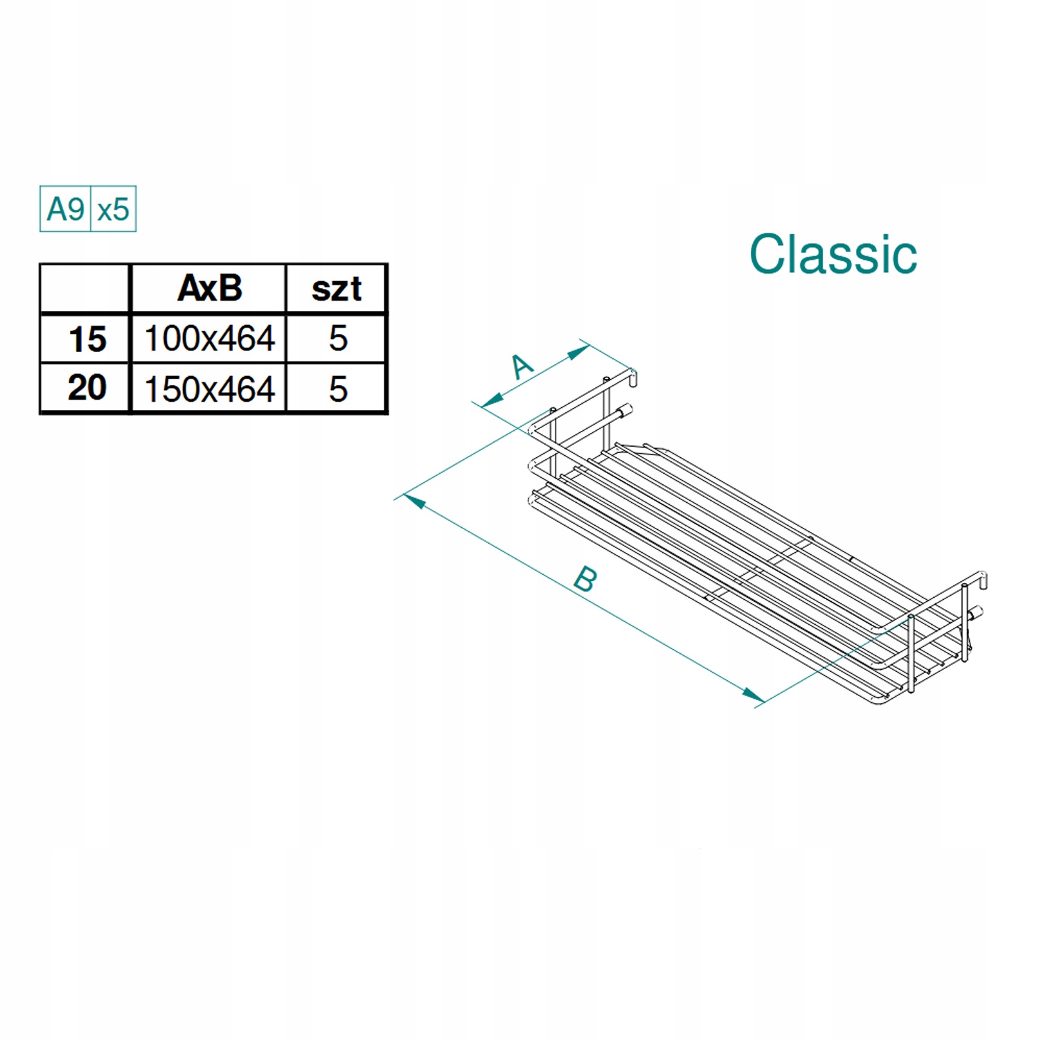 Kosz Cargo Maxi 20 5P Boczne PRAWE Classic REJS Producent Rejs