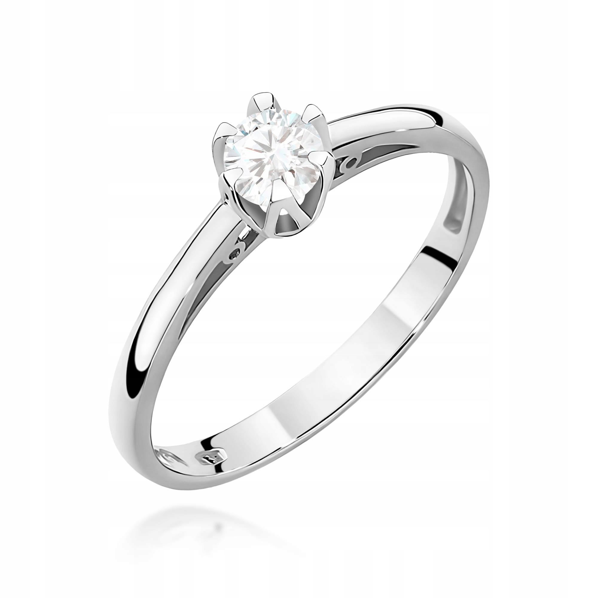 Prstýnek z bílého zlata Au 585 s diamantem 0.15 ct velikost 15