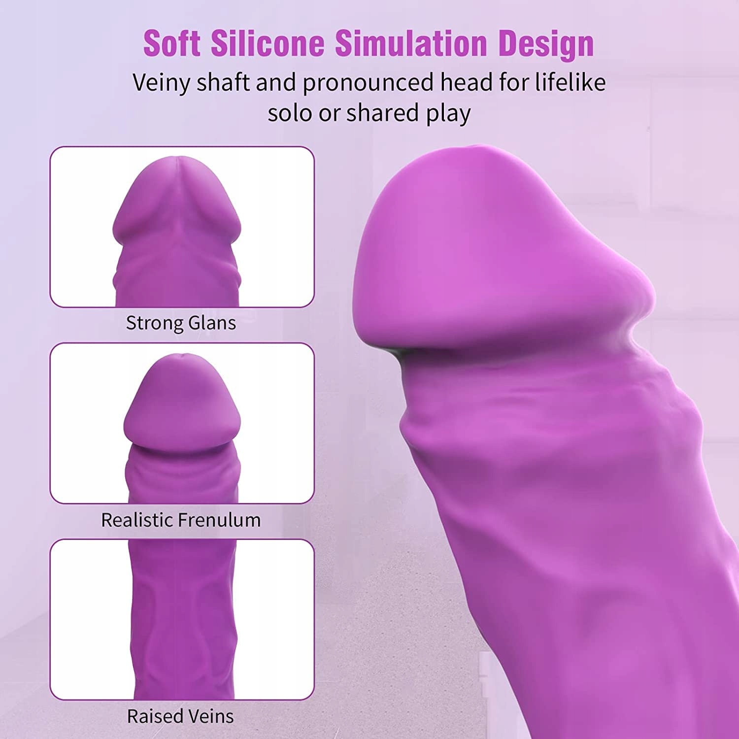 FIDECH Realistyczny Wibrator Dildo Silikonowy Z 7 Trybami Dla Kobiet i Par — miniatura 3