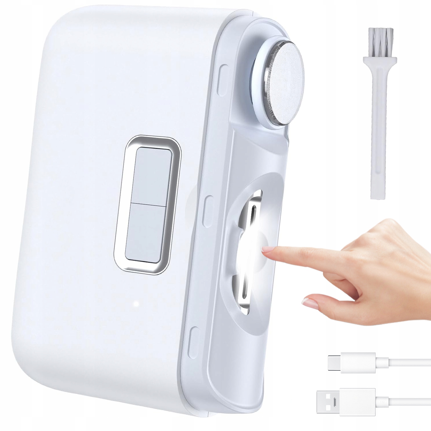 Led Elektrický Kleštičky Na Nehty Usb Přenosné 2V1 Bílé