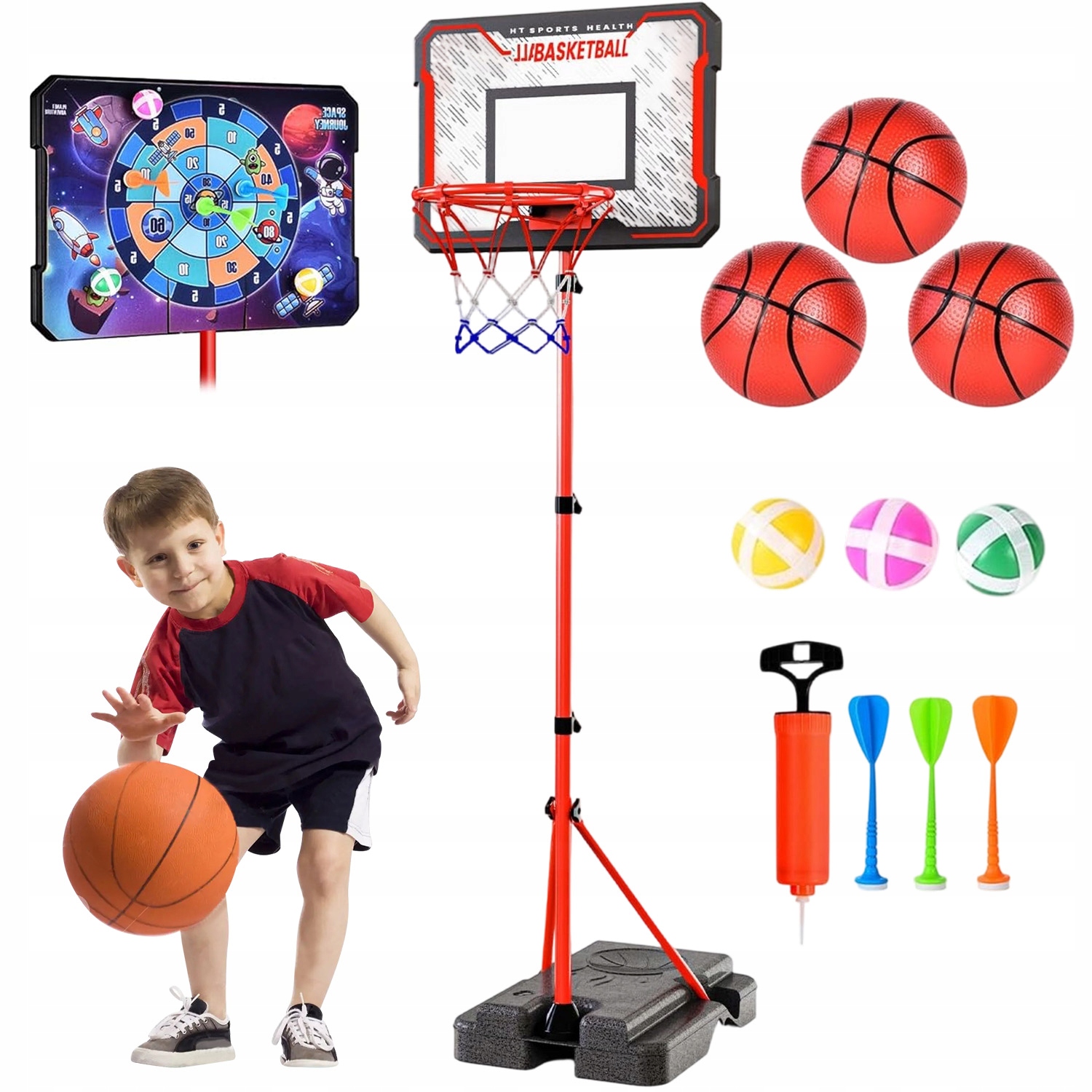 Basketbalový Koš Pro Děti 2 Hry V Jednom Odolný Stabilní Dárek