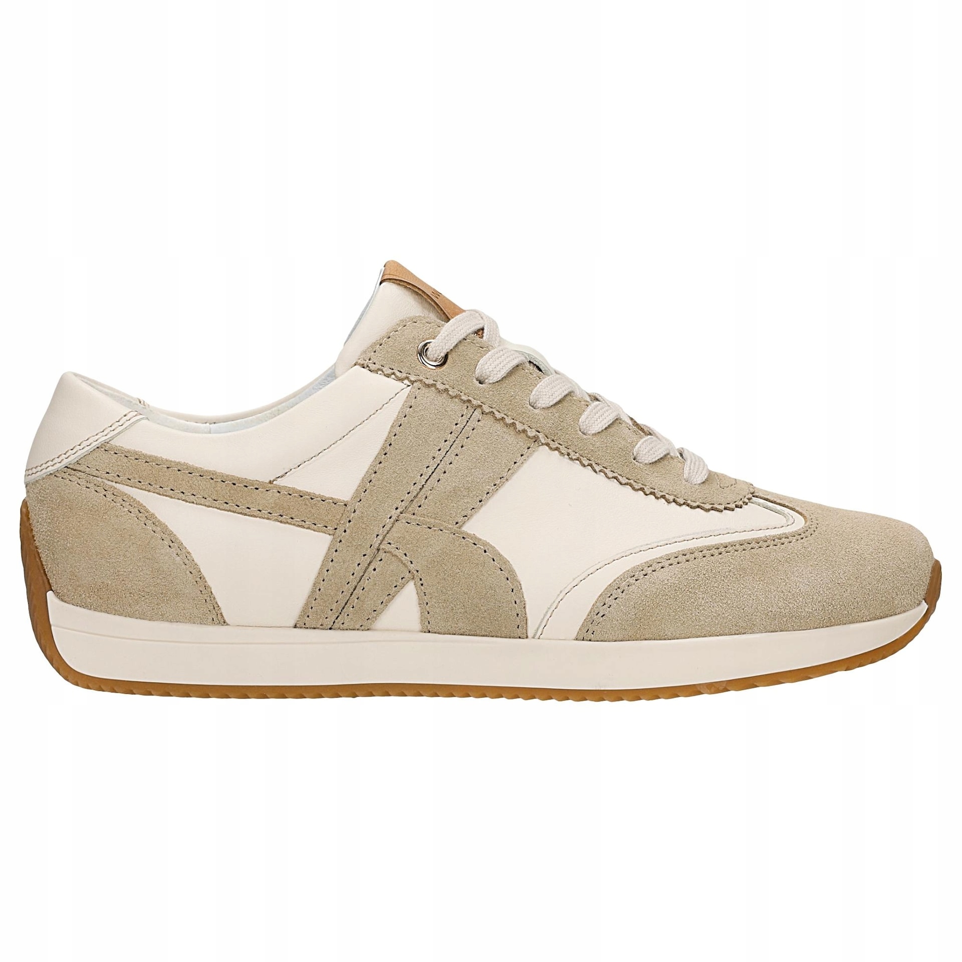 Béžové dámské tenisky z kombinované kůže, velikost vel.