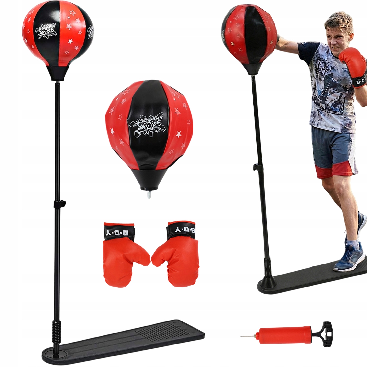 Vysoký Nastavitelný Boxovací Pytel S Rukavicemi A Vzduchovou Pumpou