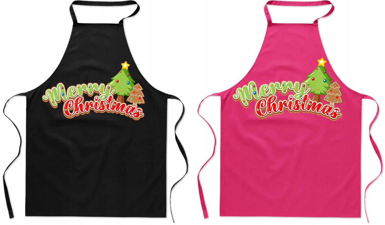 Zástěry do kuchyně pro pár Vánoce Merry Christmas Dárek