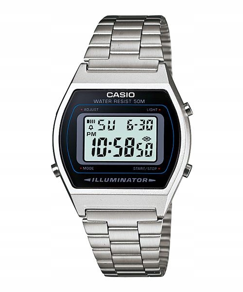 Stříbrné hodinky Casio Vintage s displejem B640WD-1AVEF v retro stylu