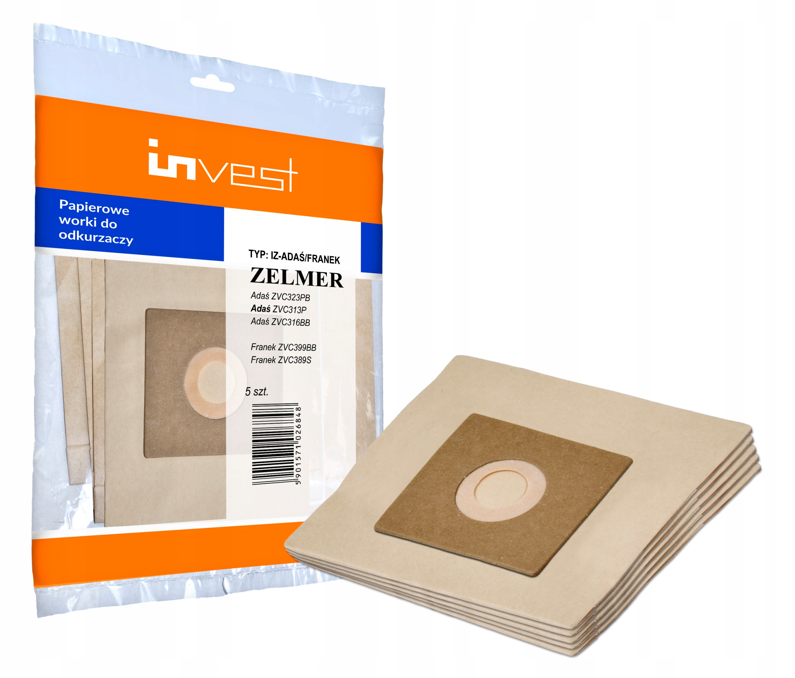 5x WORKI PAPIEROWE DO ZELMER OLEK ZVC411P ZVC421PB