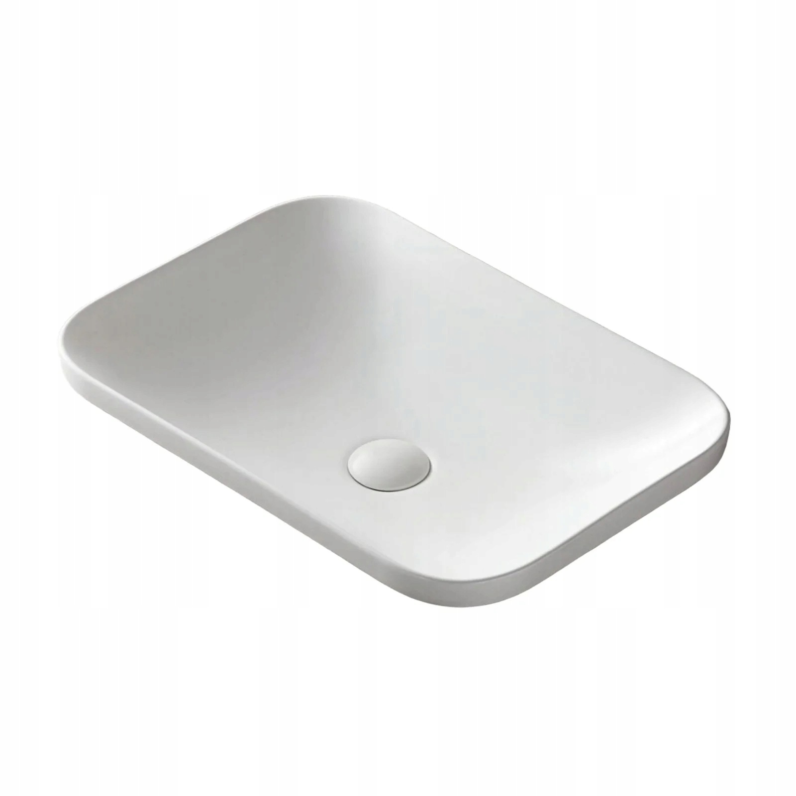 Umywalka wpuszczana w blat Intero 530x370x155 mm z korkiem białym