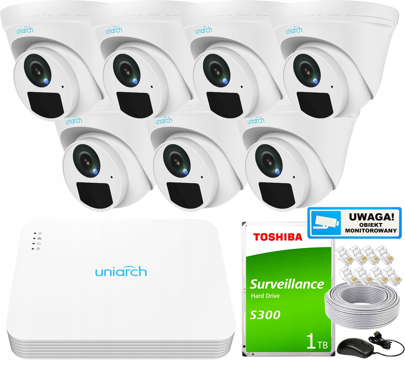 Zestaw do Monitoringu IP FullHD IPC-B122 UNIARCH