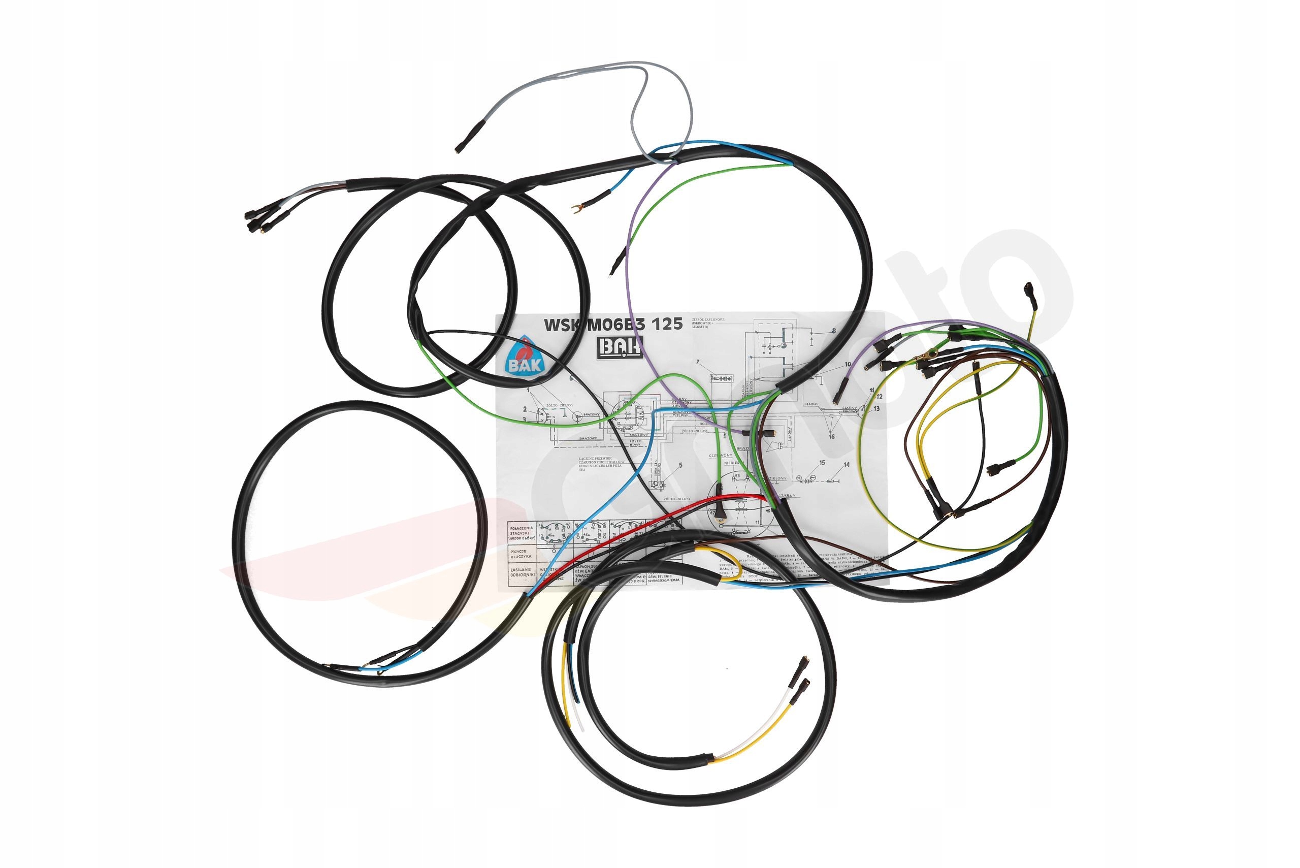 INSTALACJA ELEKTRYCZNA WIĄZKA WSK 125 M06 B3 Bąk