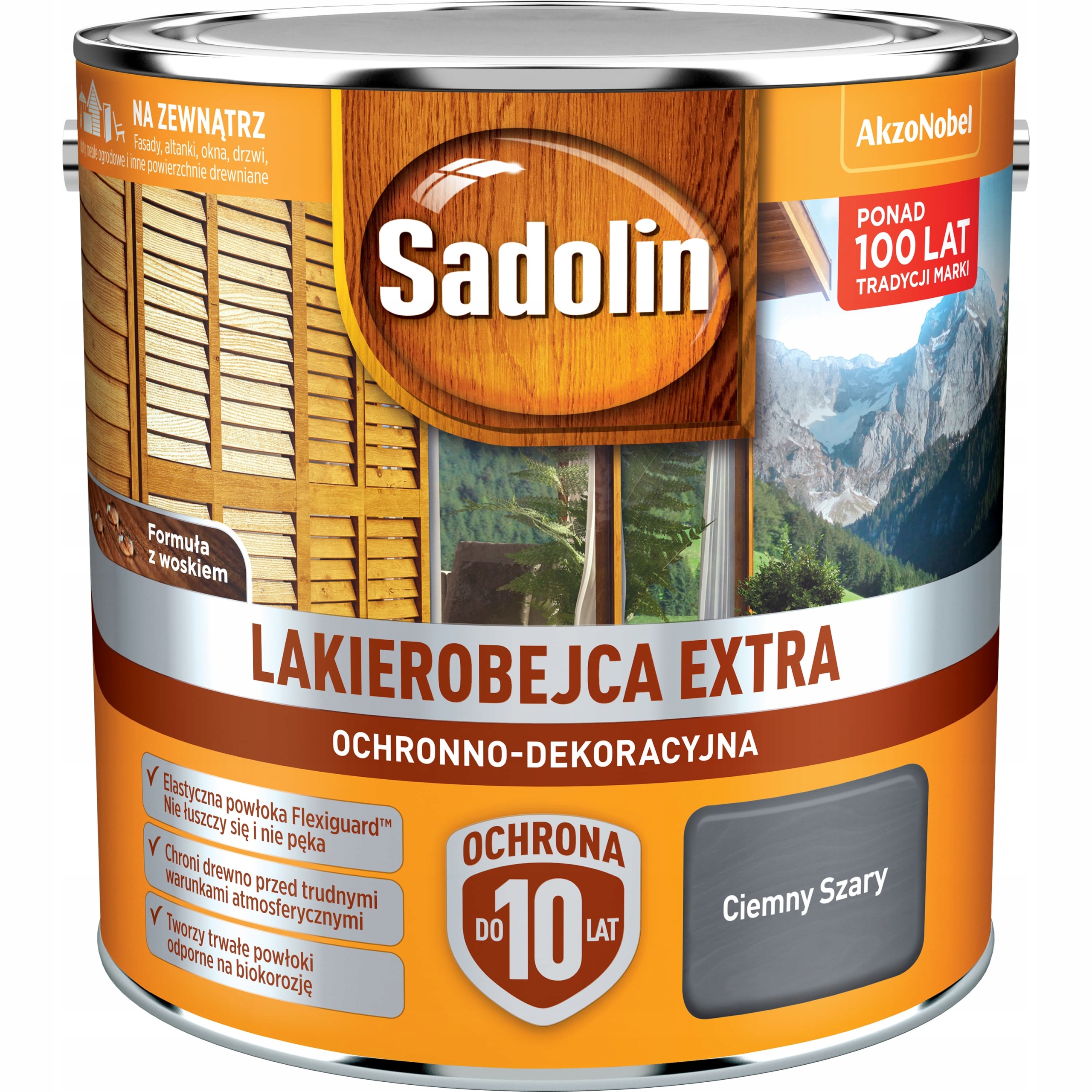 Sadolin ExTRA Ciemny Szary lakierobejca 2,5l