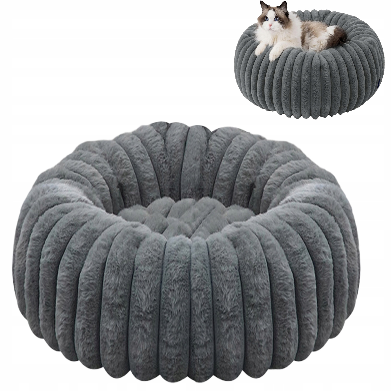 Pelíšek Pro Zvířata Měkký Plyšový Zvýšený Okraj Podpora Hlavy A Krku Pro Relaxaci Zvířete