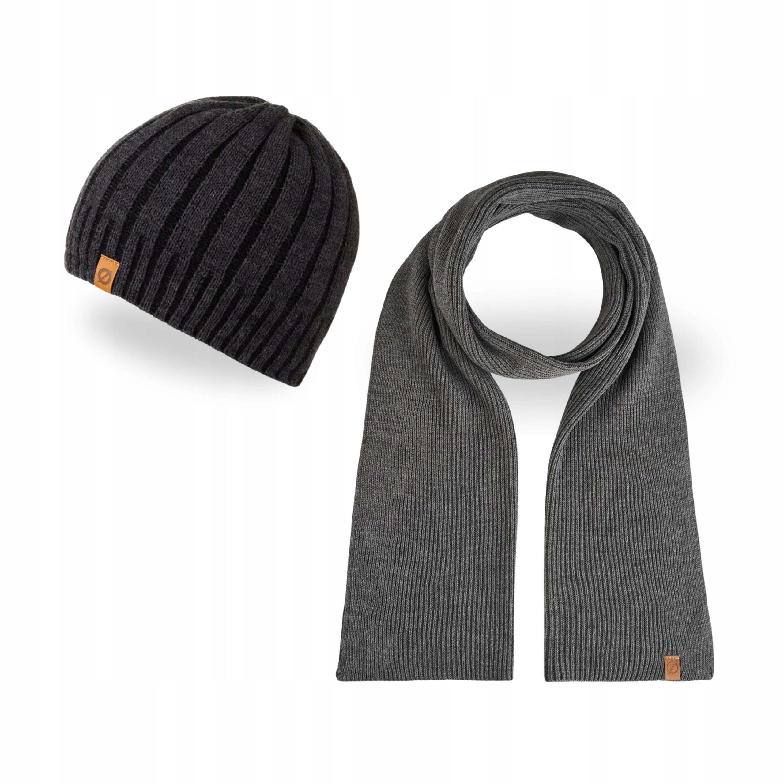 Pánská sada 2v1 Čepice s zateplením a klasický šátek Brodrene Grafitová