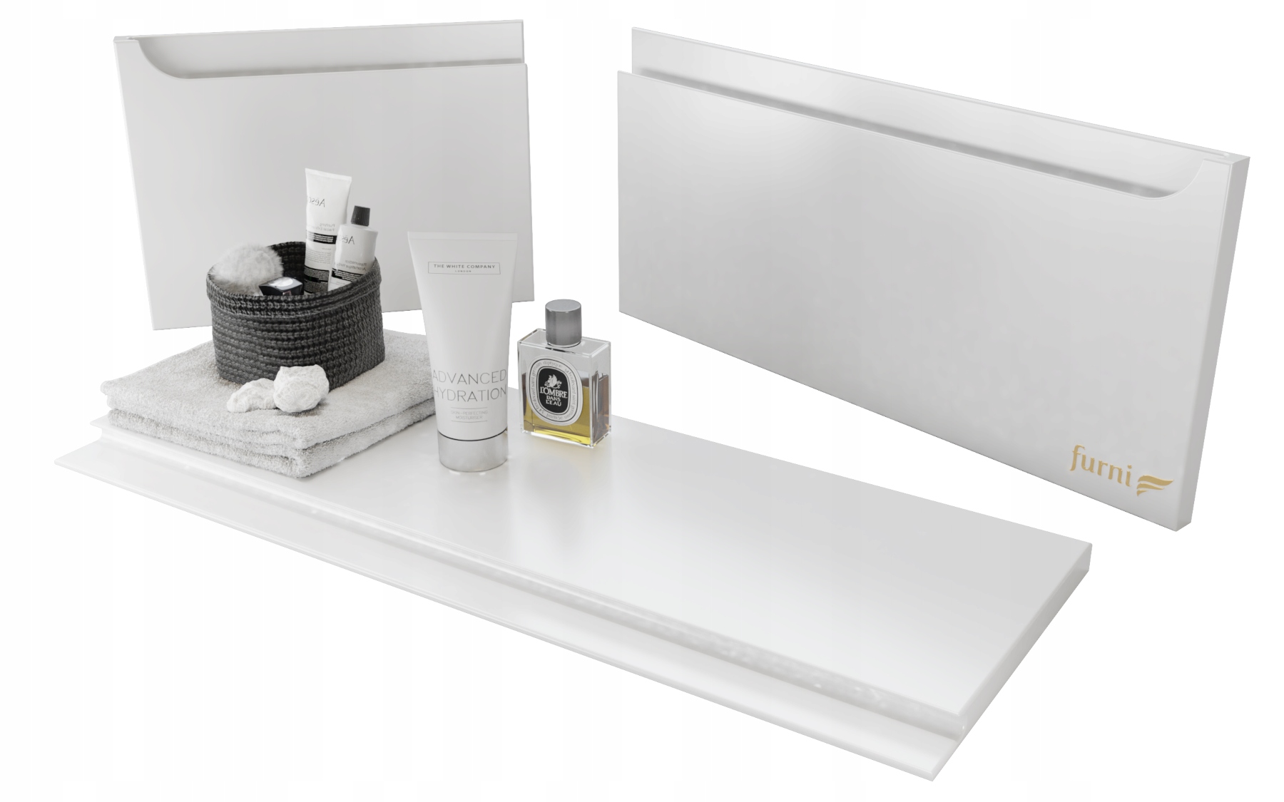 Szafka Wisząca Z Umywalką 120 cm Mat Biała Furni Głębokość mebla 39 cm