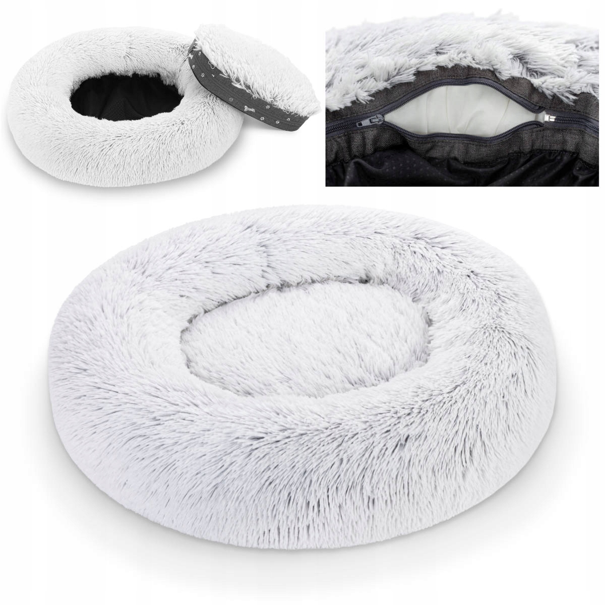 Měkké rozebíratelné Pelíšek obláček pro psa 65 cm Potah Postel Shaggy