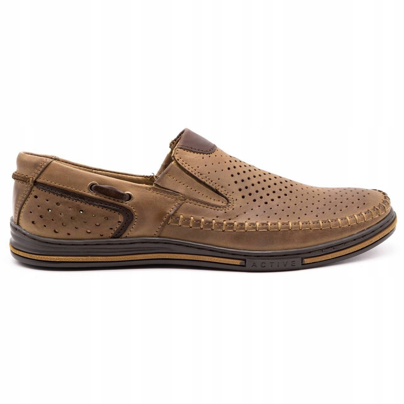 

Buty męskie skórzane na lato J09L brązowe 45