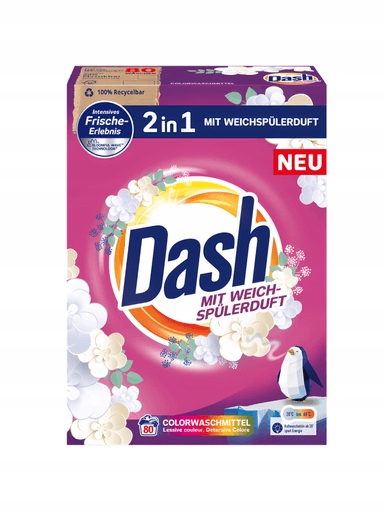 Dash 2v1 Prášek na praní tkanin Barva 80 Praní 4,8 kg