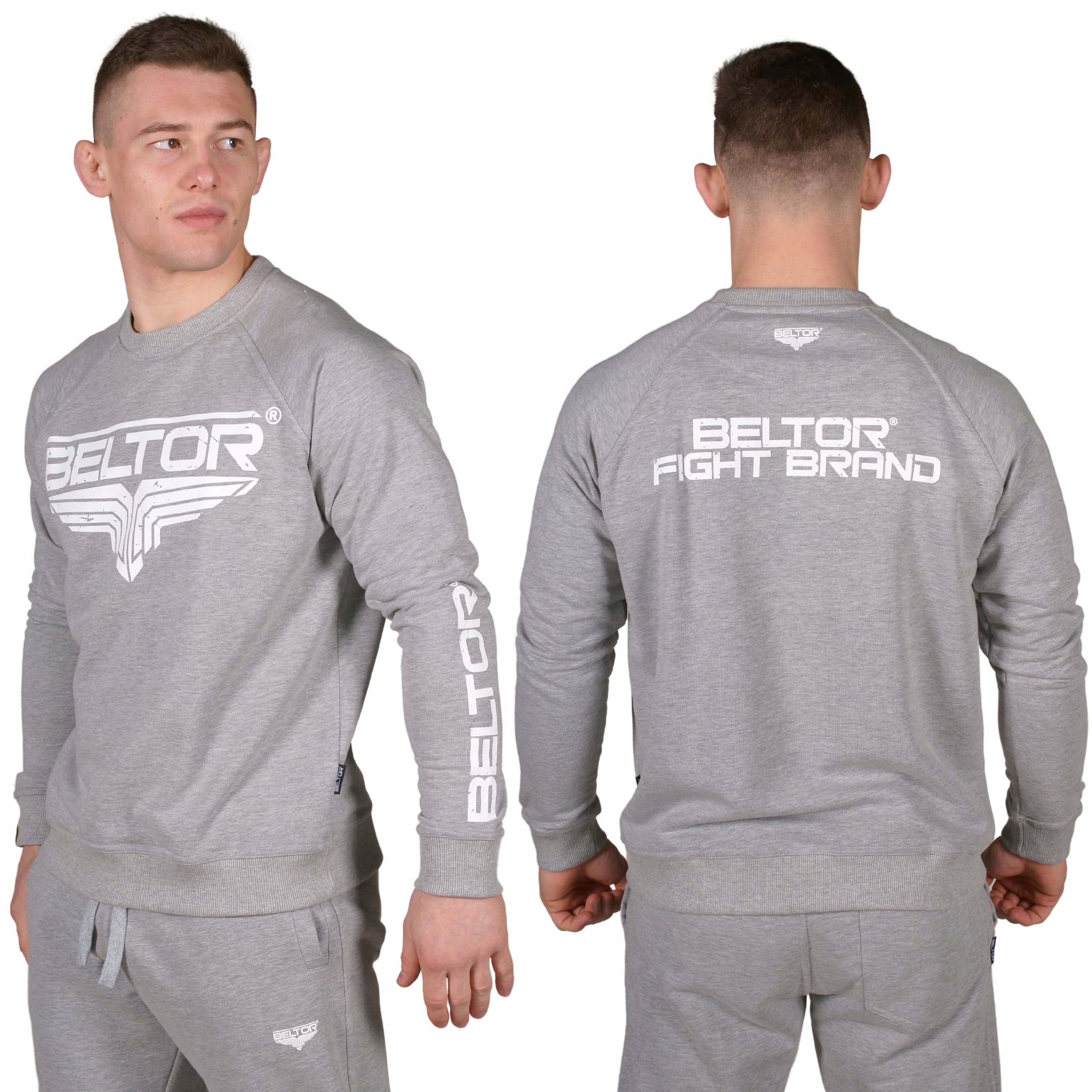 Beltor Bluza Męska Bez Kaptura Bawełniana Classic Szara Melange Rozmiar XXL