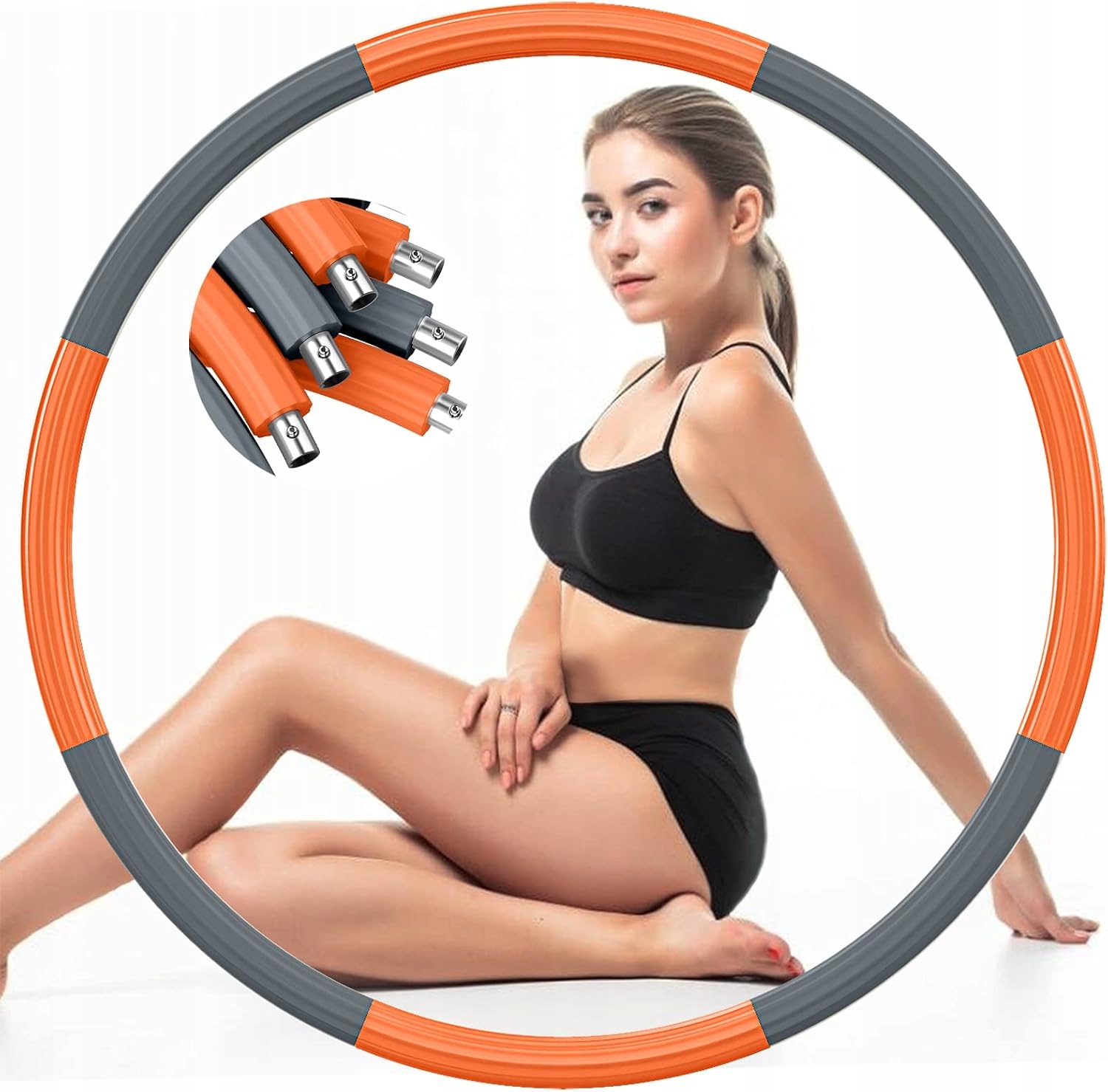 Dutison Hula Hop Obręcz fitness dla dorosłych, obciążana, Biało-Niebieska