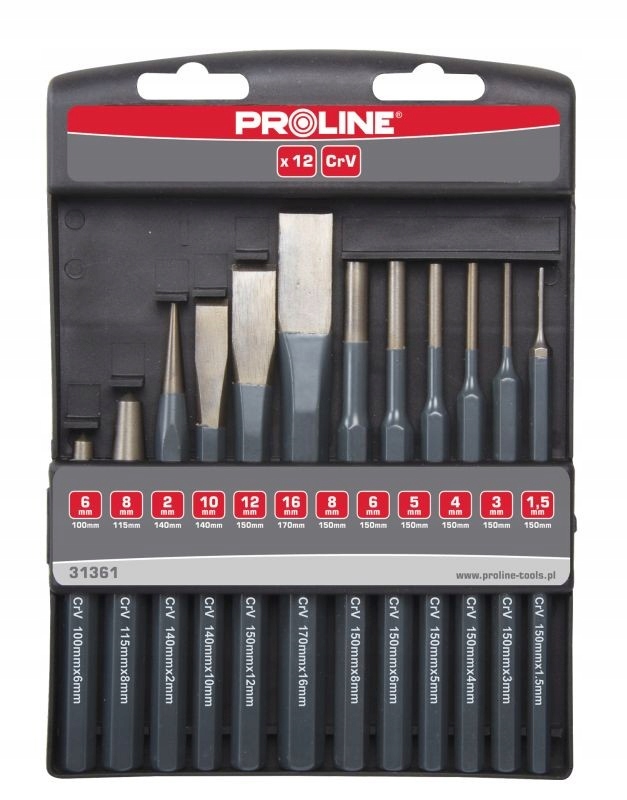 Vyrážeče a bodovky sada 12 prvků Proline 31361
