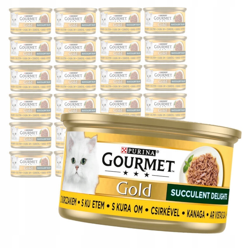 Purina Gourmet Gold Succulent Delights Z Kurczakiem Mokra Karma Kota 24x85g