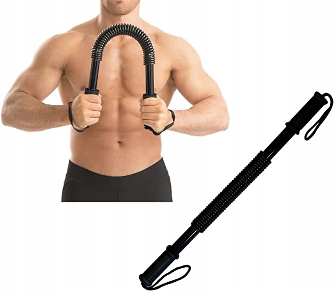 Bar sprężynowy oporowy korpusowy Ducomi 70-75 cm 100 kg czarny