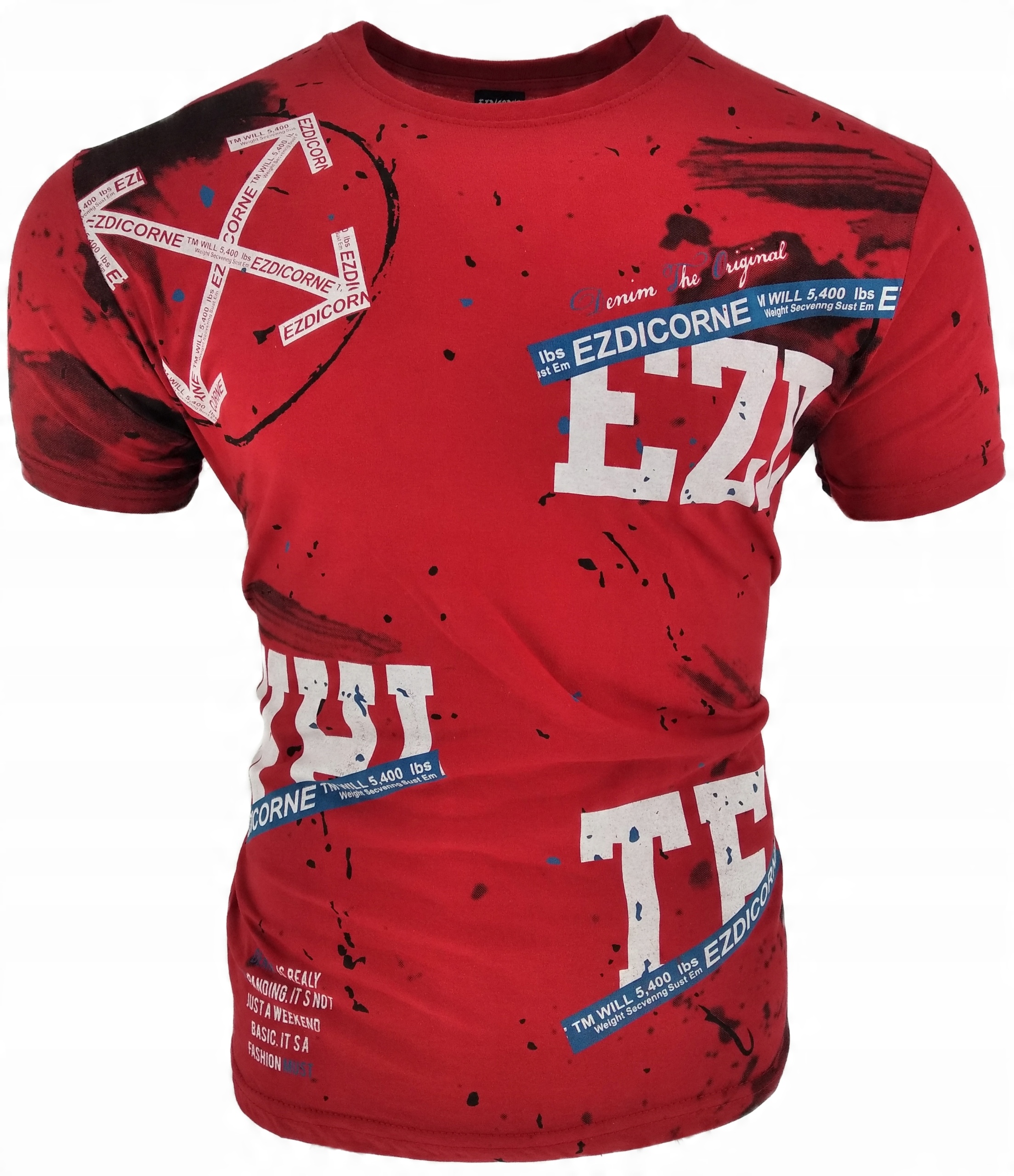 

T-shirt Męski Koszulka Męska Czerwona Napis M