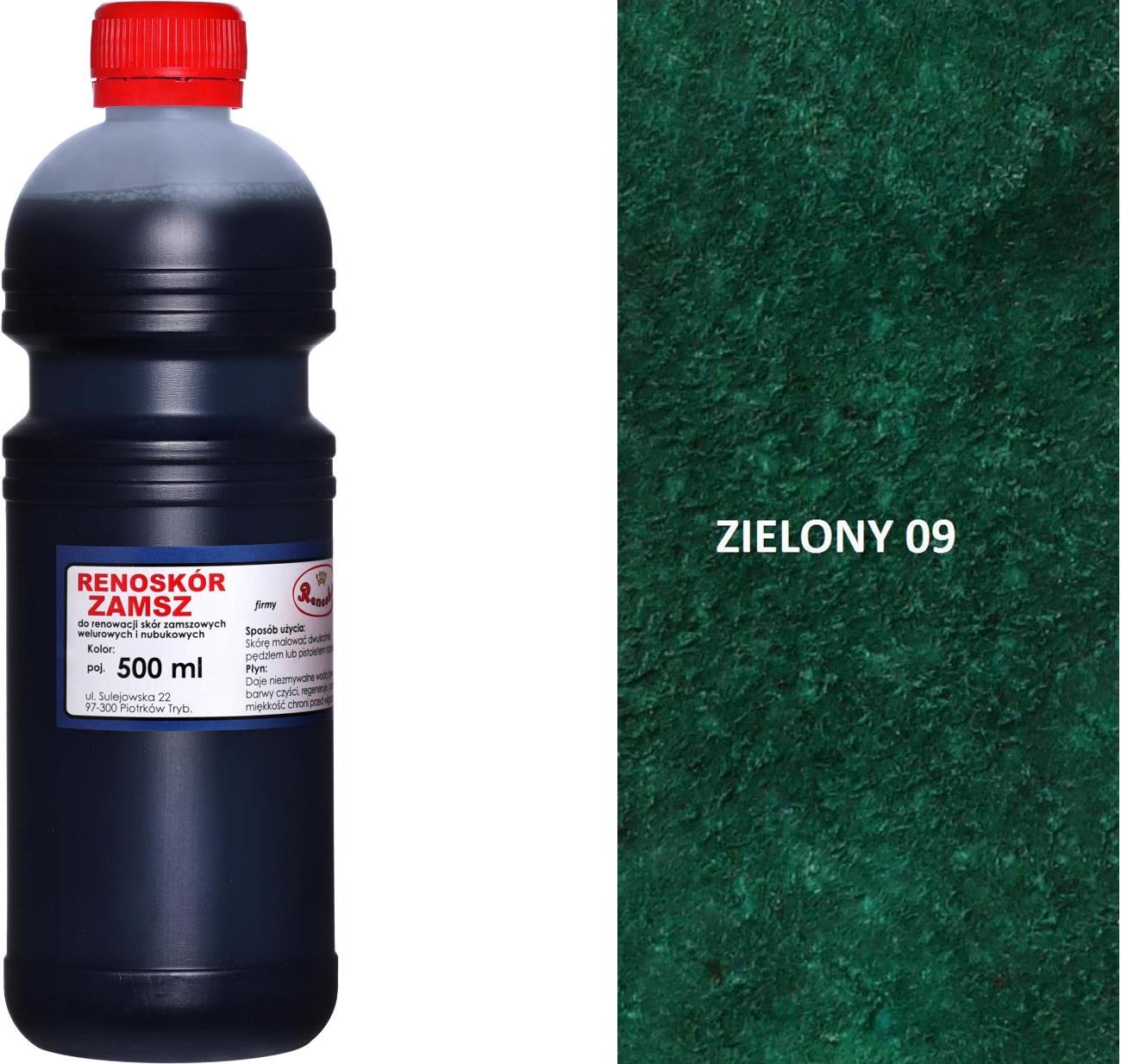 Zelená 09 Zelená Barva Renoskin 500 ML Wilbra Na Semišovou Kůži Nubuku 0,5 L