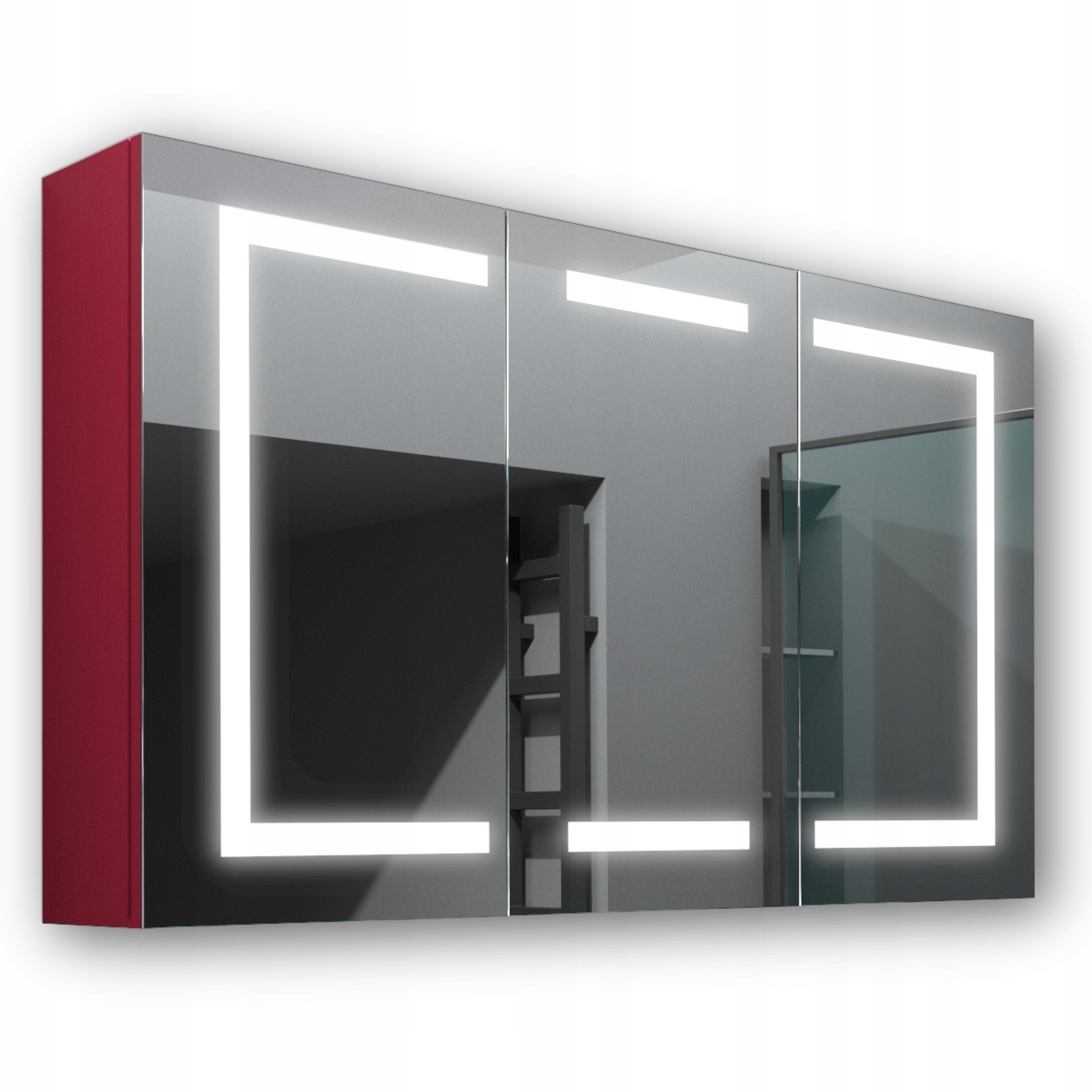 Drevená skrinka 120x70 Led zrkadlo Zeus Malina