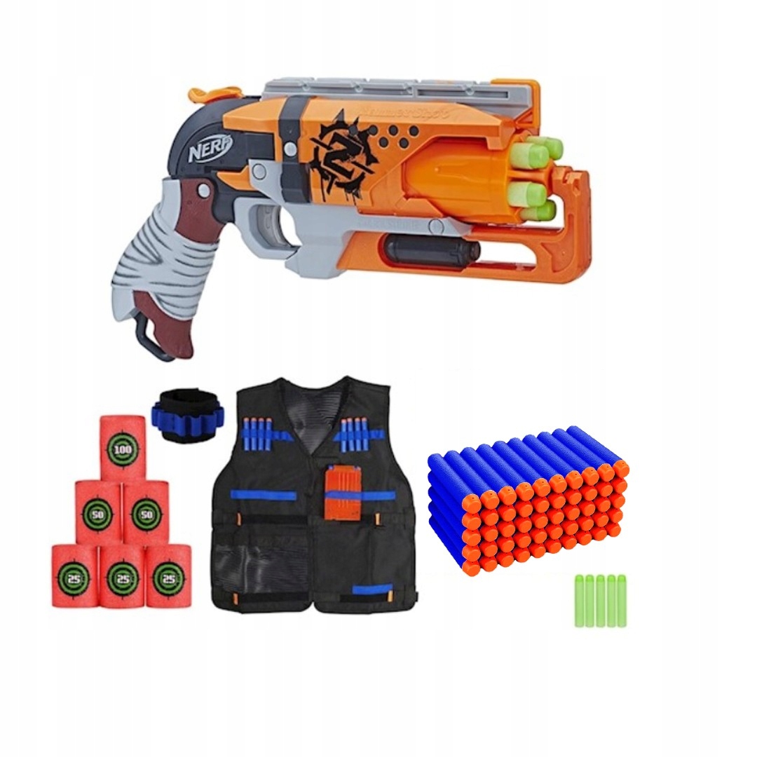 

Nerf Zombie Wyrzutnia Rewolwer Hammershot Megapak
