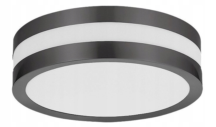 Antracitová okrúhla stropná lampa na terasu