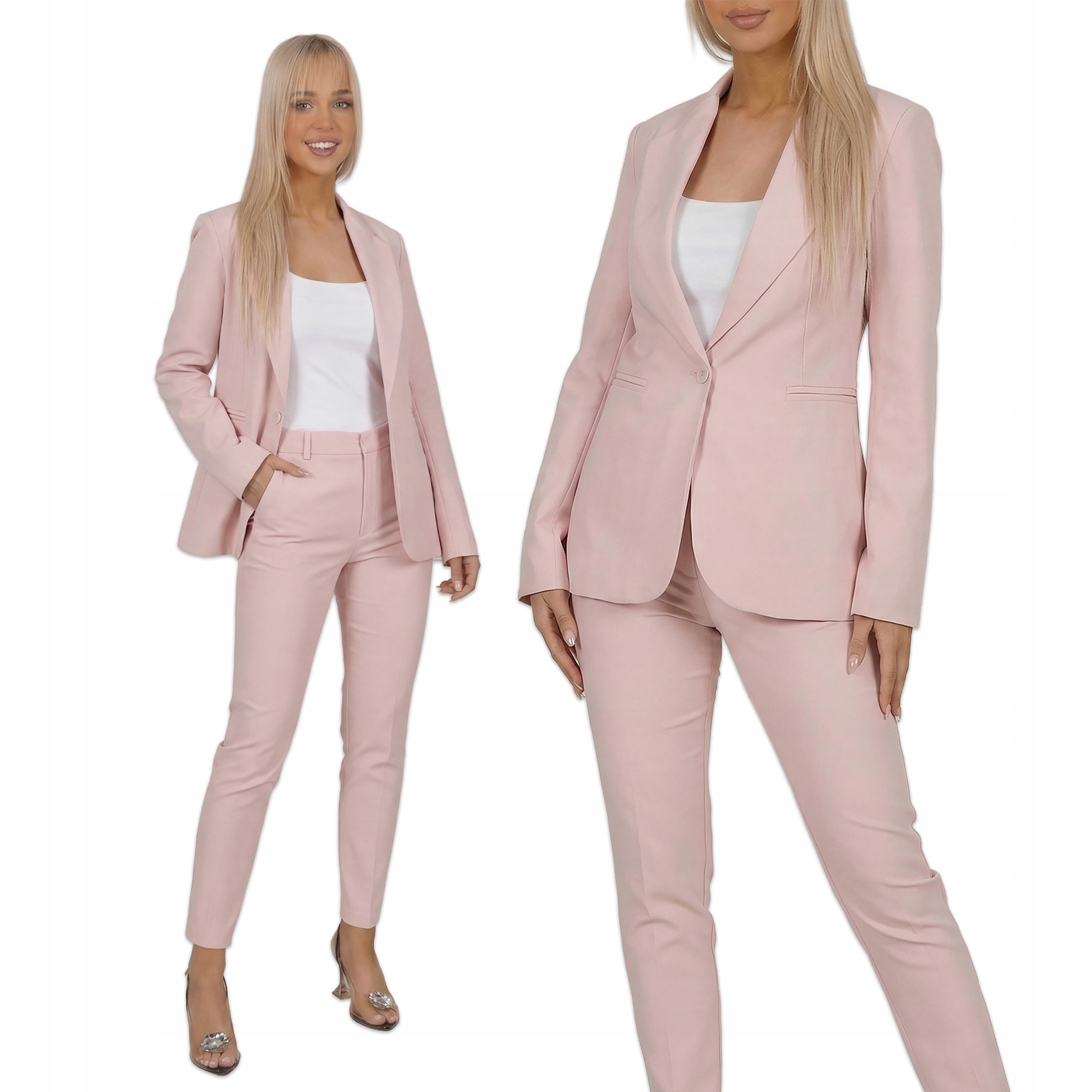 Klasická sako námořnická bunda Bb s vypasovaným zapínáním na knoflík Pudrová Růžová 42