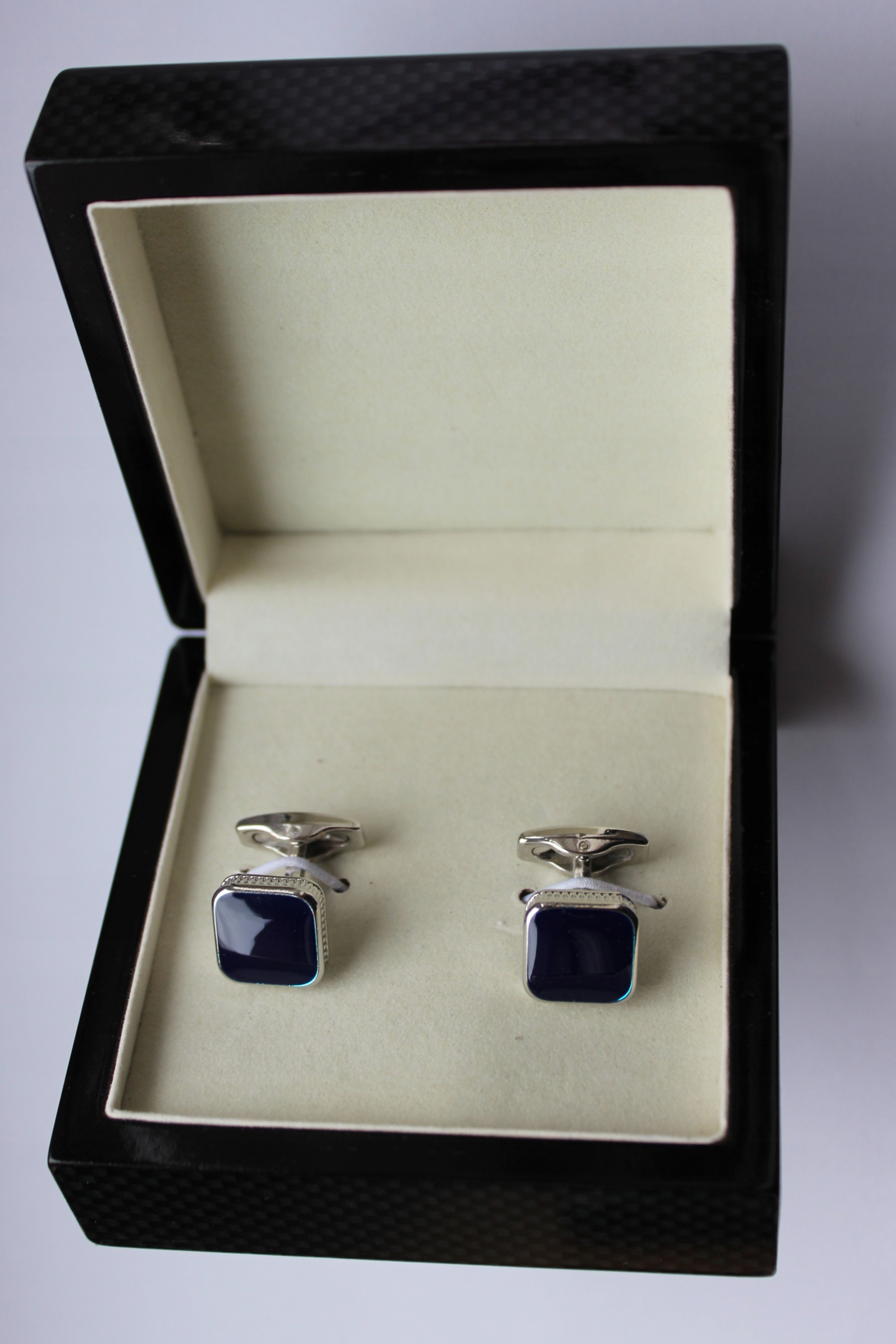 Manžetové knoflíčky Exc Stříbrné Inkoustový Kamínek