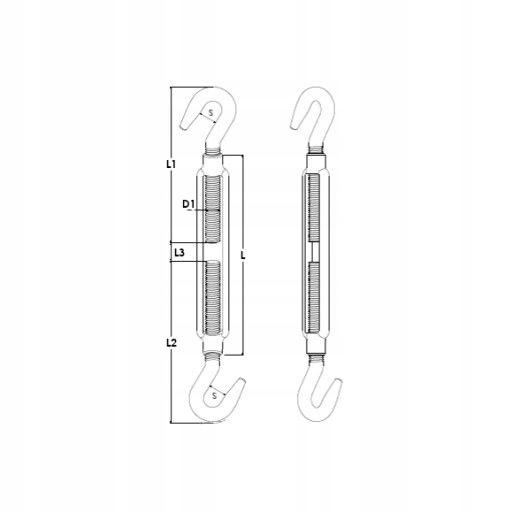 ŚRUBA Rzymska Napinająca INOX NIERDZEWNA Kwasoodporna M5 - 5 szt. Kod producenta RSRHH5.5