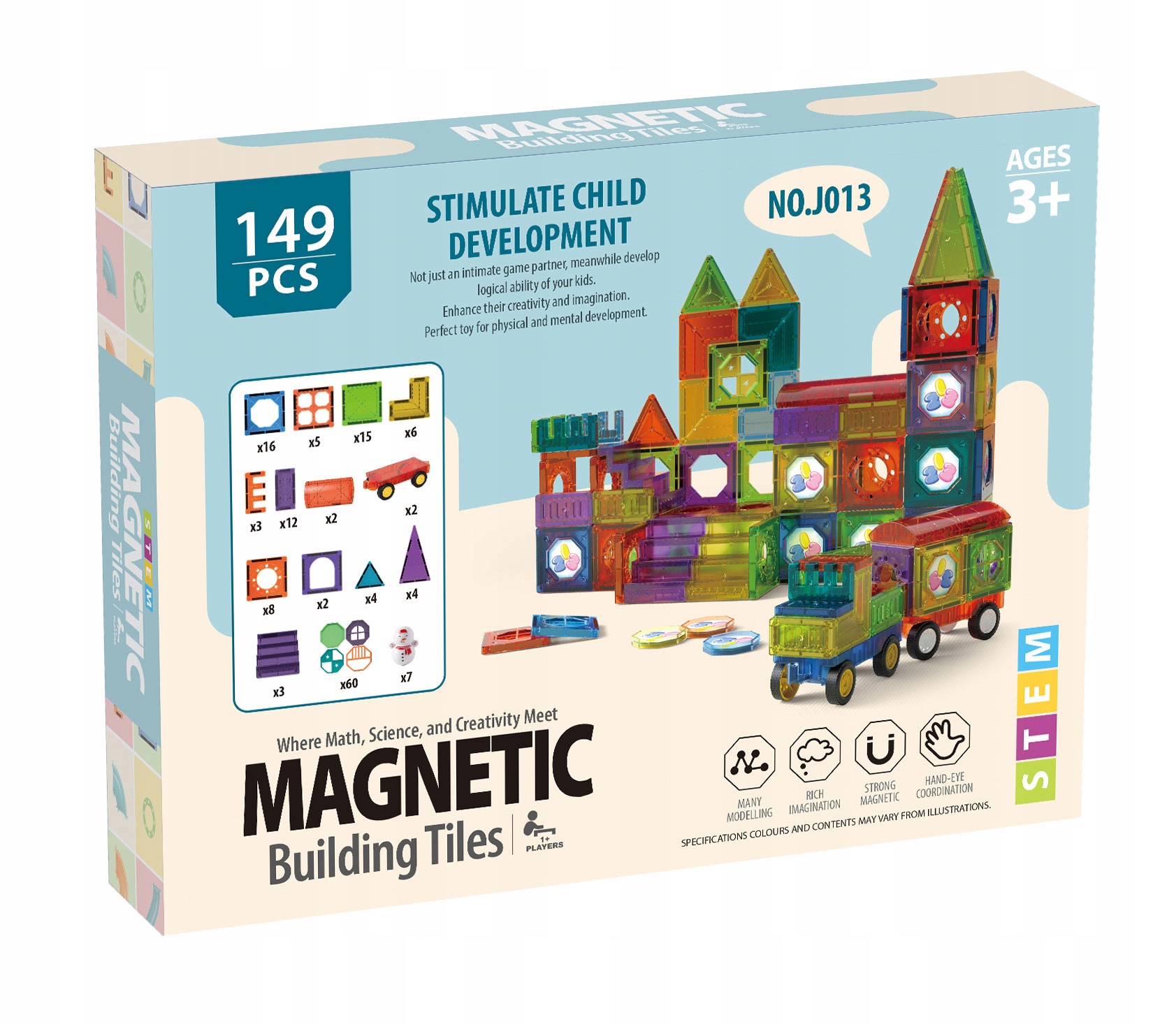 KLOCKI MAGNETYCZNE KONSTRUKCYJNE DUŻE PANELE 3D