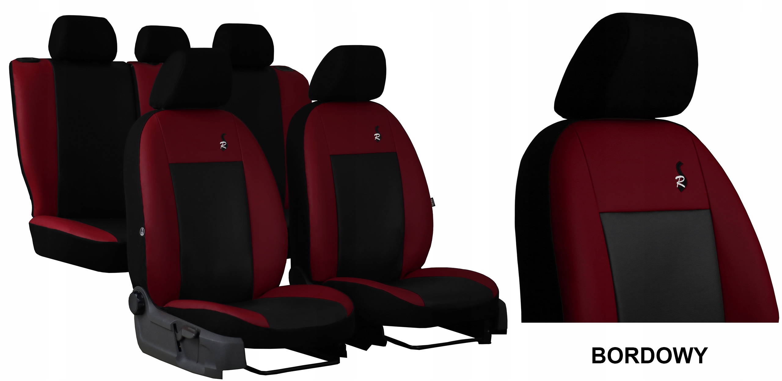 SKÓRZANE POKROWCE NA FOTELE SAMOCHODOWE ROAD SKÓRA Cechy dodatkowe szwy/otwory na poduszki powietrzne