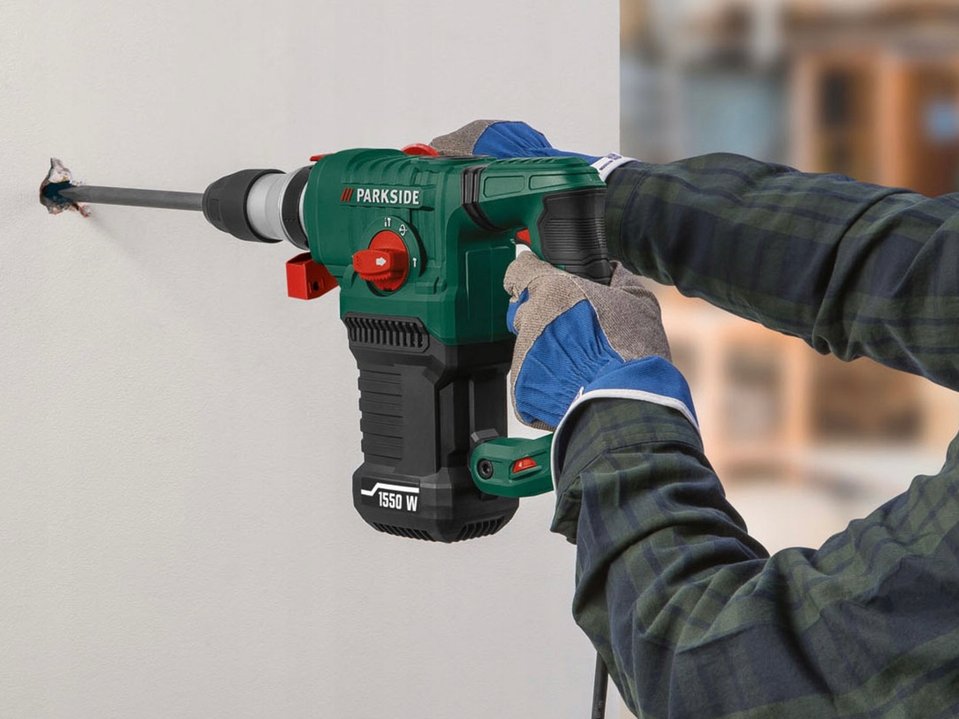 MŁOTOWIERTARKA PARKSIDE 1500W WIERTARKA UDAROWA MŁOT SDS PLUS + WIERTŁA Seria pbh 1550 a1