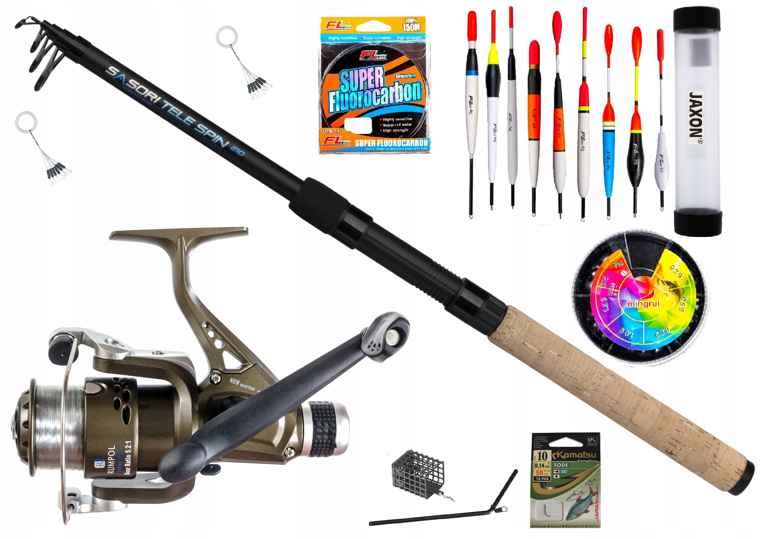 Zestaw wędkarski na Spławik Wędka Mikado Kołowrotek Żyłka