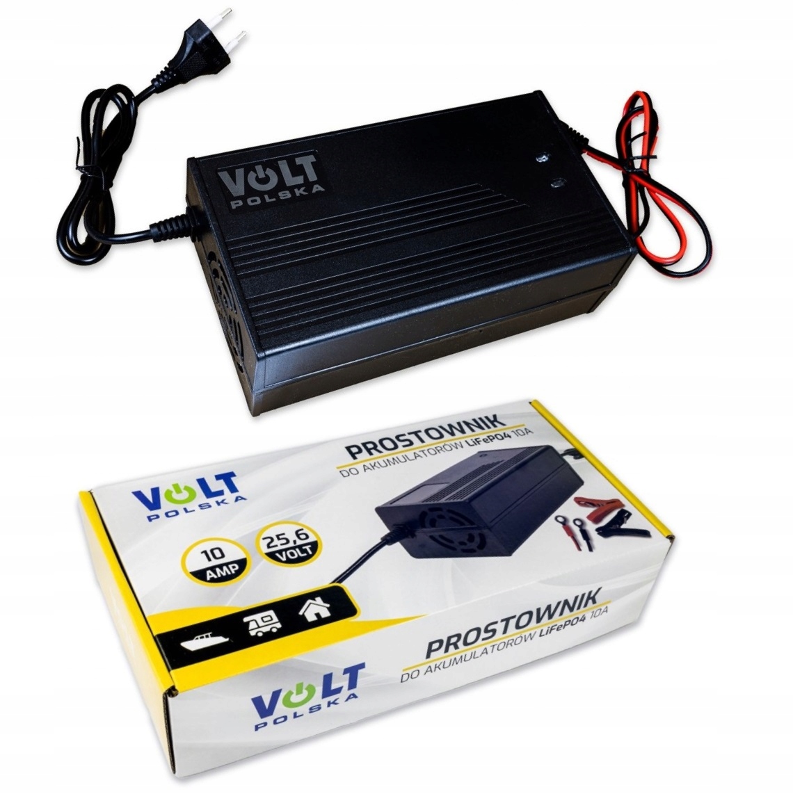 Prostownik Ładowarka Do Akumulatora LiFePO4 25,6V 10A Volt Polska