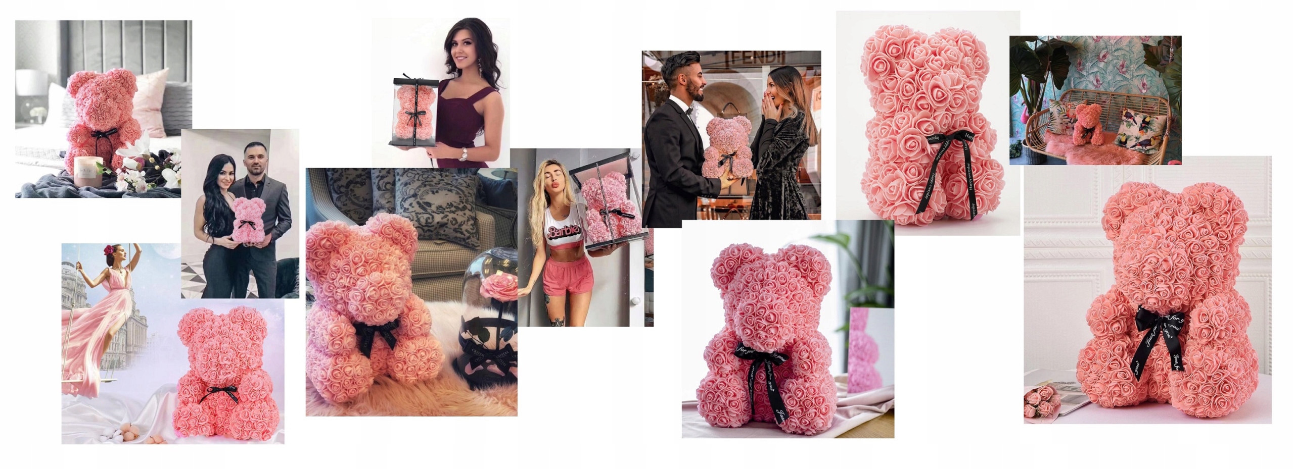 MIŚ Z RÓŻ 25CM ROSE BEAR Z PŁATKÓW RÓŻ WALENTYNKI DZIEŃ KOBIET BABCI MAMY Marka inna