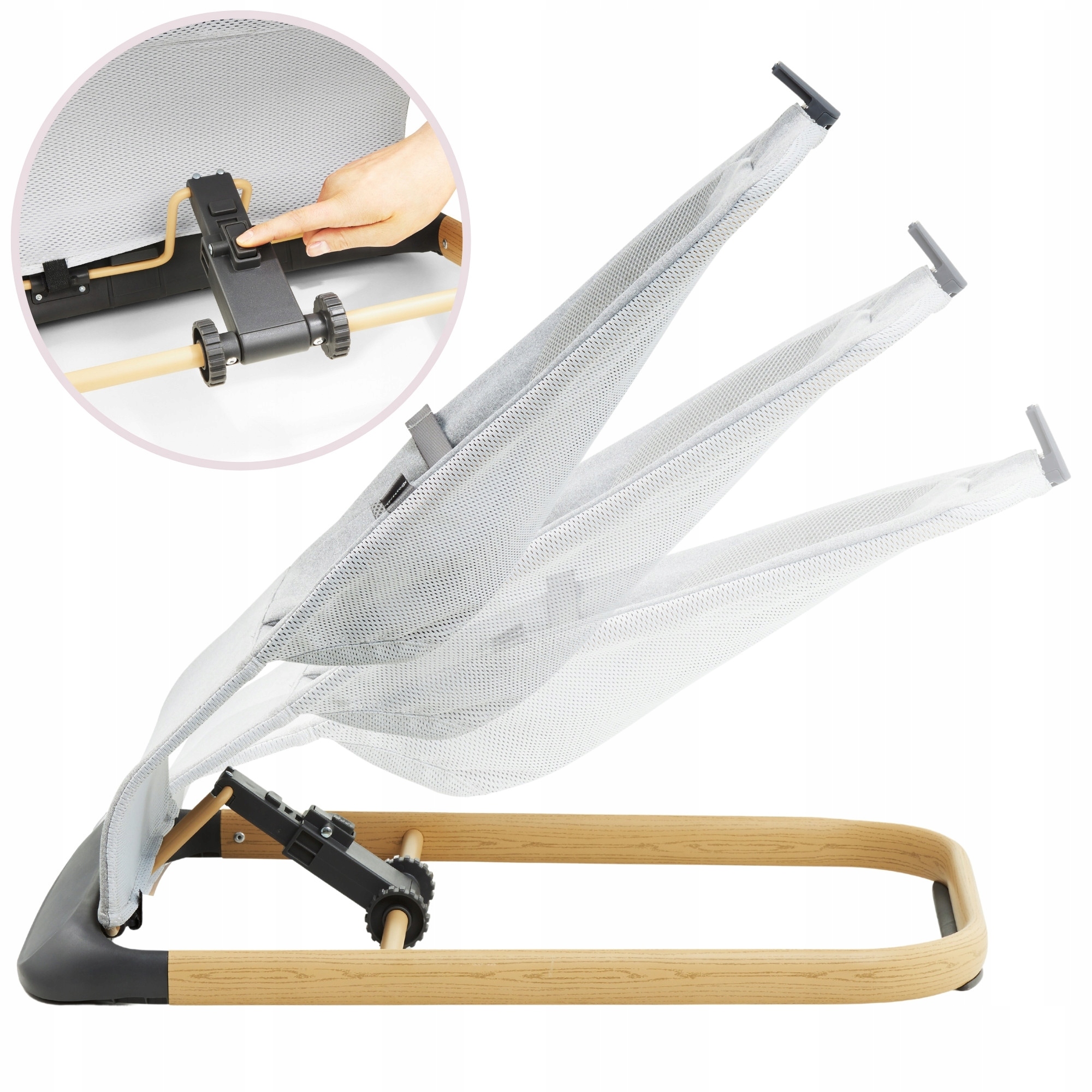 Moby-System LILY Leżaczek bujaczek dla niemowląt składany 0m+ szary Marka Moby-System