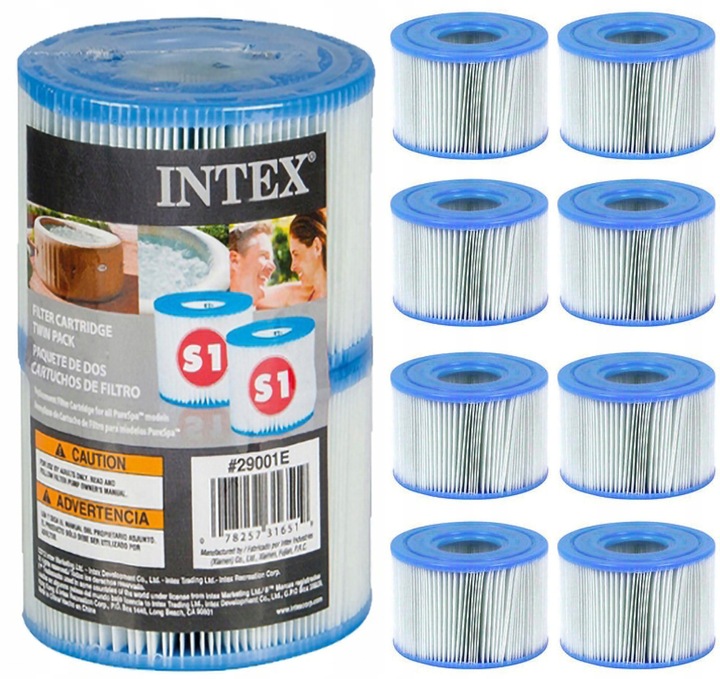 8 x Filtr Filtry S1 do Jacuzzi Pompy Wkłady Filtrujące Dżakuzzi Intex 29001